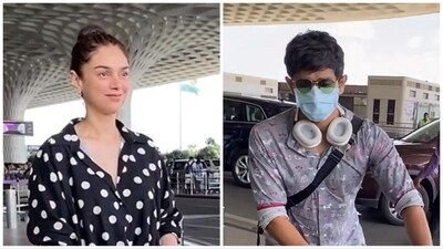 Aditi Rao Hydari and Siddharth seen at Mumbai airport on Friday. (Viral Bhayani)