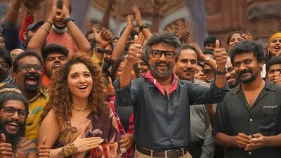Tamannaah Bhatia and Rajinikanth celebrated the shoot wrap of Jailer. Tamannaah Bhatia and Rajinikanth celebrated the shoot wrap of Jailer.