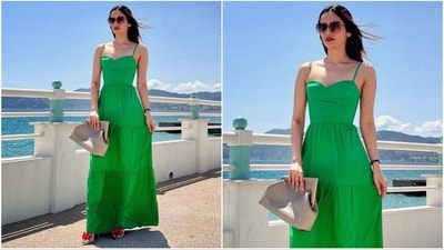 Manushi Chhillar's green dress is the perfect summer fashion inspiration. (Instagram/@manushi_chhillar) Manushi Chhillar's green dress is the perfect summer fashion inspiration. (Instagram/@manushi_chhillar)