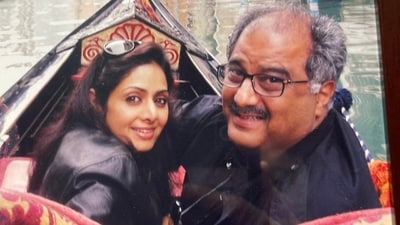 Sridevi and Boney Kapoor during one of their vacations abroad. Sridevi and Boney Kapoor during one of their vacations abroad.