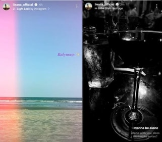Ileana D'Cruz shared short videos from her 'babymoon'. Ileana D'Cruz shared short videos from her 'babymoon'.
