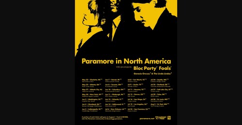 Dates for Paramore Tour (Pitchfork) Dates for Paramore Tour (Pitchfork)