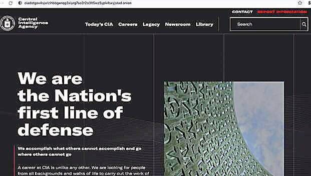 The dark web site of the CIA. The dark web site of the CIA.