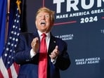 Former US President Donald Trump speaks at a campaign event. Former US President Donald Trump speaks at a campaign event.