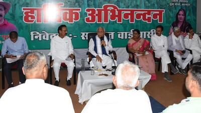 A day after a mahapanchayat of khap leaders in Kurukshetra gave the Centre a week’s time for the arrest of Wrestling Federation of India (WFI) chief and BJP MP Brij Bhushan Sharan Singh, Haryana CM Manohar Lal Khattar has urged khap panchayat leaders to sort out this issue. (HT Photo)