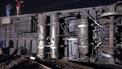 "Around 7 pm, 10-12 coaches of the Shalimar-Chennai Coromandel Express derailed near Baleswar and fell on the opposite track. After some time, another train from Yeswanthpur to Howrah dashed into those derailed coaches resulting in the derailment of its 3-4 coaches," Sharma told ANI. (ANI) "Around 7 pm, 10-12 coaches of the Shalimar-Chennai Coromandel Express derailed near Baleswar and fell on the opposite track. After some time, another train from Yeswanthpur to Howrah dashed into those derailed coaches resulting in the derailment of its 3-4 coaches," Sharma told ANI. (ANI)