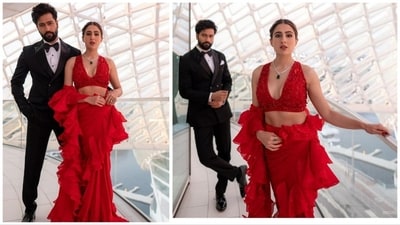 Vicky Kaushal and Sara Ali Khan earlier graced the red carpet of the IIFA looking sharp and edgy in their cocktail outfits. (Instagram/@saraalikhan95) Vicky Kaushal and Sara Ali Khan earlier graced the red carpet of the IIFA looking sharp and edgy in their cocktail outfits. (Instagram/@saraalikhan95)