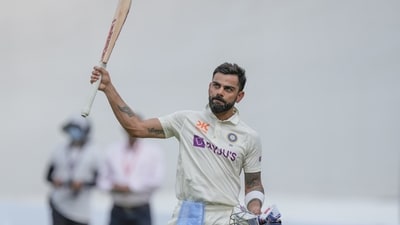 India's Virat Kohli raises his bat (AP) India's Virat Kohli raises his bat (AP)