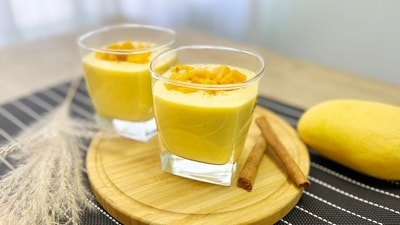 Mango Lassi: Combine ripe mango pulp, yoghurt, sugar, and a pinch of cardamom powder in a blender. Blend until smooth, and serve chilled. Optionally, you can garnish with chopped pistachios or a sprinkle of saffron. (Pexels) Mango Lassi: Combine ripe mango pulp, yoghurt, sugar, and a pinch of cardamom powder in a blender. Blend until smooth, and serve chilled. Optionally, you can garnish with chopped pistachios or a sprinkle of saffron. (Pexels)