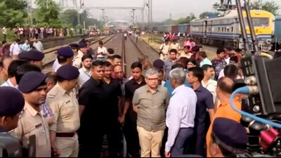Railways Minister Ashwini Vaishnaw at the Odisha train accident site on Saturday. (PTI) Railways Minister Ashwini Vaishnaw at the Odisha train accident site on Saturday. (PTI)