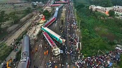Rescue work underway on Saturday at the site of the horrific accident involving Coromandel Express, Bengaluru-Howrah Express and a goods train in Balasore district of Odisha. (PTI Photo) Rescue work underway on Saturday at the site of the horrific accident involving Coromandel Express, Bengaluru-Howrah Express and a goods train in Balasore district of Odisha. (PTI Photo)