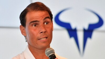 Spain's Rafael Nadal reacts during a press conference (REUTERS)