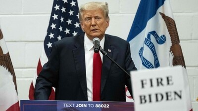Former US president Donald Trump speaks. (AFP)