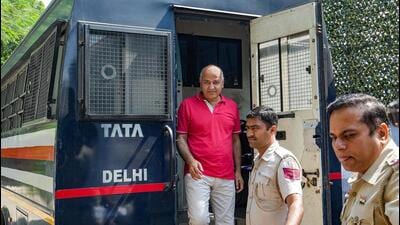 The court was informed that while Sisodia was taken to meet his wife on Saturday, she was admitted to the LNJP hospital due to her deteriorating health condition. (PTI) The court was informed that while Sisodia was taken to meet his wife on Saturday, she was admitted to the LNJP hospital due to her deteriorating health condition. (PTI)