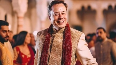 Elon Musk reacted to this picture of him as an Indian groom that was created using AI. (Instagram/@rolling_canvas_) Elon Musk reacted to this picture of him as an Indian groom that was created using AI. (Instagram/@rolling_canvas_)