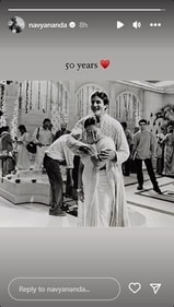 Navya posted a candid photo of Amitabh and Jaya.