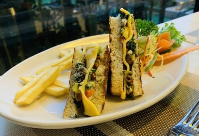 Masala cheese slice and sprout sandwich (The Ashok) Masala cheese slice and sprout sandwich (The Ashok)