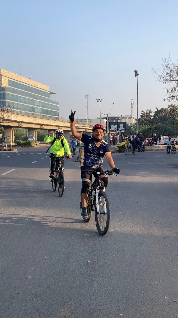 Noida Cycling Club members go all the way to Aravalli in Gurugram in search of safe cycling track. Noida Cycling Club members go all the way to Aravalli in Gurugram in search of safe cycling track.