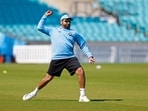 India captain Rohit Sharma during practice.