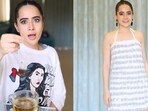 Uorfi Javed adorns a dress crafted entirely from tea bags.