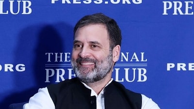 Congress leader Rahul Gandhi engages in a discussion with the esteemed members of the National Press Club, in Washington DC. (Congress Twitter) Congress leader Rahul Gandhi engages in a discussion with the esteemed members of the National Press Club, in Washington DC. (Congress Twitter)