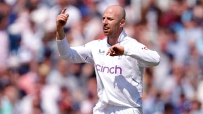 Jack Leach in action for England. (Action Images via Reuters)