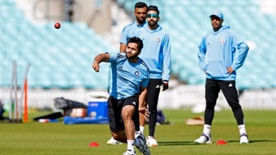 Shardul Thakur during practice (Reuters)