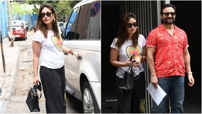 Kareena Kapoor and Saif Ali Khan enjoy an outing with Taimur and Jeh in summer-ready outfits. (HT Photo/Varinder Chawla) Kareena Kapoor and Saif Ali Khan enjoy an outing with Taimur and Jeh in summer-ready outfits. (HT Photo/Varinder Chawla)
