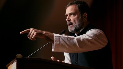Rahul Gandhi spoke on the Odisha train crash, the recent syllabus change of NCERT as he addressed the Indian diaspora in New York. (AP) Rahul Gandhi spoke on the Odisha train crash, the recent syllabus change of NCERT as he addressed the Indian diaspora in New York. (AP)