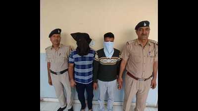 The accused in custody of Chandigarh Police on Sunday. (HT Photo)