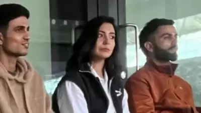 Anushka Sharma and Virat Kohli with Shubman Gill at FA Cup final. Anushka Sharma and Virat Kohli with Shubman Gill at FA Cup final.