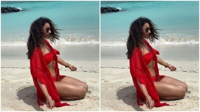 Rakul Preet played muse to fashion designer house Flirtatious and picked a red bikini from the shelves of the designer house. (Instagram/@rakulpreet) Rakul Preet played muse to fashion designer house Flirtatious and picked a red bikini from the shelves of the designer house. (Instagram/@rakulpreet)