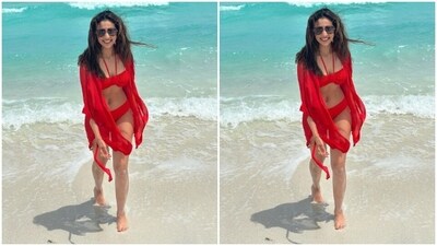 Styled by fashion stylist Anshika Verma, Rakul Preet wore her tresses open in beach wavy curls and decked up in contoured cheeks and a shade of nude lipstick as she posed for the pictures. (Instagram/@rakulpreet) Styled by fashion stylist Anshika Verma, Rakul Preet wore her tresses open in beach wavy curls and decked up in contoured cheeks and a shade of nude lipstick as she posed for the pictures. (Instagram/@rakulpreet)