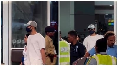 Siddhanth Chaturvedi and Navya Naveli Nanda were spotted at the airport on Sunday. Siddhanth Chaturvedi and Navya Naveli Nanda were spotted at the airport on Sunday.
