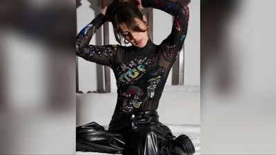 On Saturday, Rhea Chakraborty delighted her fans with a weekend treat as she took to Instagram, uploading captivating pictures accompanied by the caption, "BACK IN BLACK." (Instagram/@rhea_chakraborty) On Saturday, Rhea Chakraborty delighted her fans with a weekend treat as she took to Instagram, uploading captivating pictures accompanied by the caption, "BACK IN BLACK." (Instagram/@rhea_chakraborty)