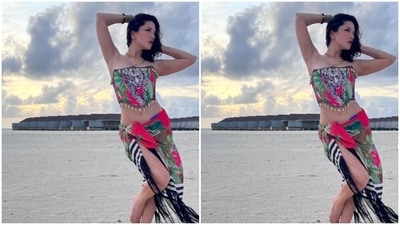 Styled by fashion stylist Hitendra Kapopara, Sunny wore her tresses open in a messy and beach wavy look. (Instagram/@sunnyleone) Styled by fashion stylist Hitendra Kapopara, Sunny wore her tresses open in a messy and beach wavy look. (Instagram/@sunnyleone)