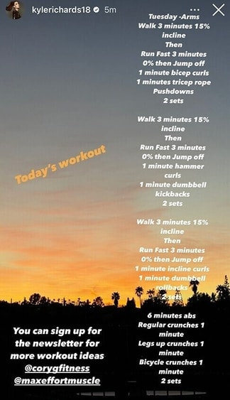 Kyle Richard's Instagram story. Kyle Richard's Instagram story.