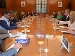 The discussions involved greater transfer of technology, to India from the US, co-production, and building indigenous capacities between the two nations in line with India’s Make in India and Aatmanirbhar Bharat initiatives. The discussions involved greater transfer of technology, to India from the US, co-production, and building indigenous capacities between the two nations in line with India’s Make in India and Aatmanirbhar Bharat initiatives.
