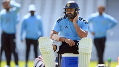 Rohit Sharma during a practice session at The Oval (ICC Twitter) Rohit Sharma during a practice session at The Oval (ICC Twitter)