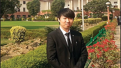 Daeyoung Jung said he first started thinking about pursuing law when his father was allegedly harassed by their landlord in Delhi, when they started a Korean eatery. (HT Photo)