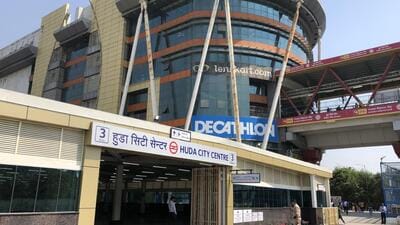 Gurugram, India-March 10,2023: Gate number three of the metro station at HUDA City Center metro station has been opened for passengers, in Gurugram, India, on Friday, 10 March 2023. (Photo by Parveen Kumar/Hindustan Times)(Pic to go with Abhishek's story) Gurugram, India-March 10,2023: Gate number three of the metro station at HUDA City Center metro station has been opened for passengers, in Gurugram, India, on Friday, 10 March 2023. (Photo by Parveen Kumar/Hindustan Times)(Pic to go with Abhishek's story)