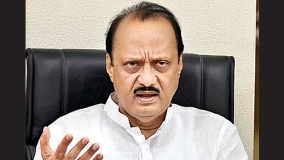 Mumbai, India - February 26, 2023: Leader of Opposition (Maharashtra Council) Ambadas Danve, Leader of Oppostion (Maharashtra Assembly) Ajit Pawar and Chhagan Bhujbal addressing the media during a press conference ahead of Budget Session, at Vidhan Bhavan, in Mumbai, India, on Sunday, February 26, 2023. (Photo by Anshuman Poyrekar/ Hindustan Times) (Anshuman Poyrekar/HT PHOTO) Mumbai, India - February 26, 2023: Leader of Opposition (Maharashtra Council) Ambadas Danve, Leader of Oppostion (Maharashtra Assembly) Ajit Pawar and Chhagan Bhujbal addressing the media during a press conference ahead of Budget Session, at Vidhan Bhavan, in Mumbai, India, on Sunday, February 26, 2023. (Photo by Anshuman Poyrekar/ Hindustan Times) (Anshuman Poyrekar/HT PHOTO)