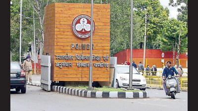 PGIMER achieved a score of 88.53 out of 100 in teaching, learning and resources parameter, higher than 78.62 in 2022. (HT Photo)