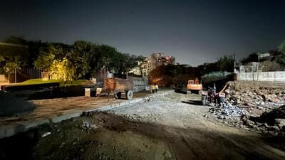 Slope work underway at NIBM Annexe. (HT PHOTO) Slope work underway at NIBM Annexe. (HT PHOTO)