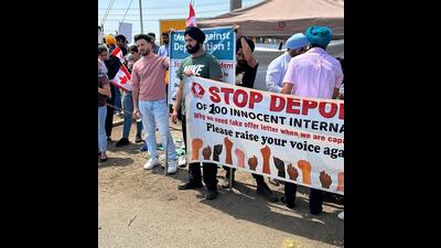 Some of the former international students facing potential deportation from Canada at their indefinite protest site in the Greater Toronto Area. (Inder Singh) Some of the former international students facing potential deportation from Canada at their indefinite protest site in the Greater Toronto Area. (Inder Singh)