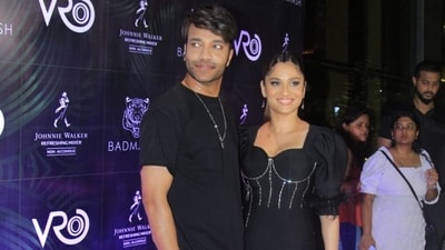 Ankita, who made her acting debut with Ekta Kapoor's Pavitra Rishta, co-starring the late Sushant Singh Rajput, and has worked in movies such as Manikarnika: The Queen of Jhansi and Baaghi 3, was all smiles as she posed with her businessman husband at the bash. Ankita, who made her acting debut with Ekta Kapoor's Pavitra Rishta, co-starring the late Sushant Singh Rajput, and has worked in movies such as Manikarnika: The Queen of Jhansi and Baaghi 3, was all smiles as she posed with her businessman husband at the bash. 