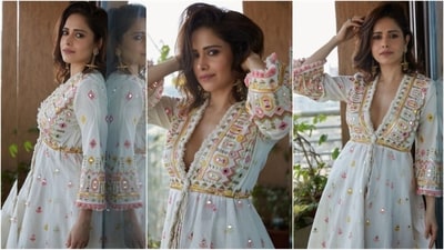 Nushrratt Bharuccha, renowned for her exceptional acting skills, is also celebrated as a daring fashion icon. The actress effortlessly pulls off a wide range of styles, from traditional sarees to chic mini dresses, with impeccable flair. Nushrratt's Instagram feed serves as a treasure trove for fashion enthusiasts, offering endless inspiration. Her recent appearance in an exquisite suit has captivated fans, leaving us completely mesmerized by her stunning look. (Instagram/@nushrrattbharuccha) Nushrratt Bharuccha, renowned for her exceptional acting skills, is also celebrated as a daring fashion icon. The actress effortlessly pulls off a wide range of styles, from traditional sarees to chic mini dresses, with impeccable flair. Nushrratt's Instagram feed serves as a treasure trove for fashion enthusiasts, offering endless inspiration. Her recent appearance in an exquisite suit has captivated fans, leaving us completely mesmerized by her stunning look. (Instagram/@nushrrattbharuccha)