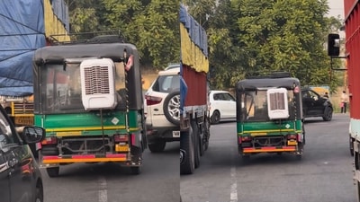 The image shows a Punjab autorickshaw fitted with a cooler. (Instagram/@kabir_setia) The image shows a Punjab autorickshaw fitted with a cooler. (Instagram/@kabir_setia)