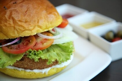 Corn and mushroom burger Corn and mushroom burger