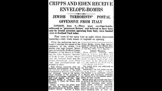 HT This Day: June 6, 1947 -- Cripps and Eden receive envelope-bombs